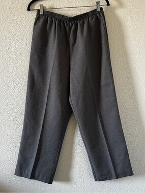 Alfred Dunner Pull On Classic Career Wear Ankle Pants Women’s 10P dark Gray